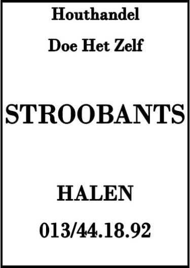 Sponsor: Houthandel Stroobants